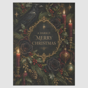 Papel De Seda Navidad gótica, diseño victoriano romántico oscuro