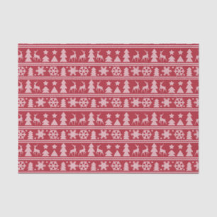Papel De Seda Navidad hecho punto rojo de punto acogedor del