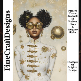 Papel De Seda Navidad Inteligente Steampunk Femenino Dorado Q6 D