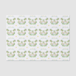 Papel De Seda Navidad Monograma Cresta Natividad Acuarela