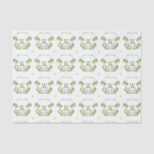 Papel De Seda Navidad Monograma Cresta Natividad Acuarela