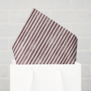 Papel De Seda Navidad Rayas Crema Borgoña