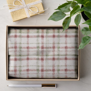 Papel De Seda Navidad Rayas Crema Roja Verde