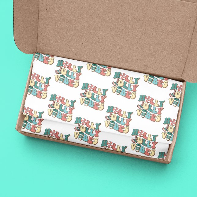 Papel De Seda Navidad Retro Alegre Vibraciones Holly Jolly (Subido por el creador)