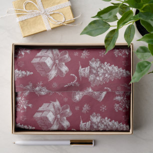 Papel De Seda Navidad Roja Vintage