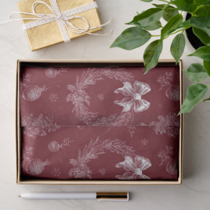 Papel De Seda Navidad Roja Vintage