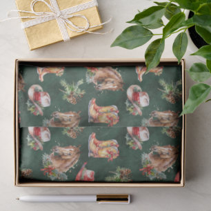 Papel De Seda Navidad Rústica de Campo Estilo Granja Occidental