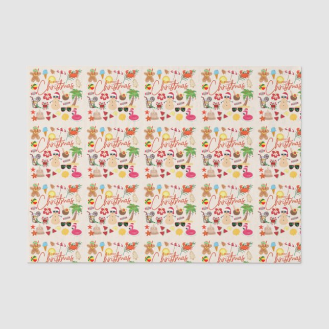 Papel De Seda Navidad Tropical (Anverso)