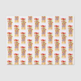 Papel De Seda Navidad vacaciones Llama acuarela patrón de repeti