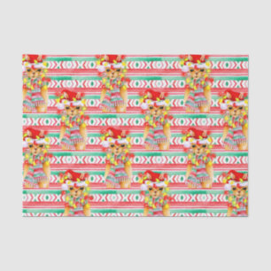 Papel De Seda Navidad vacaciones Patrón de acuarela Llama
