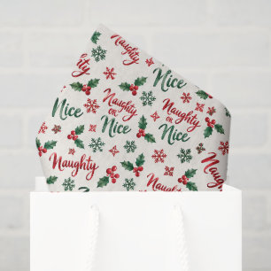 Papel De Seda Navidad Verde Rojo Travieso o Bueno