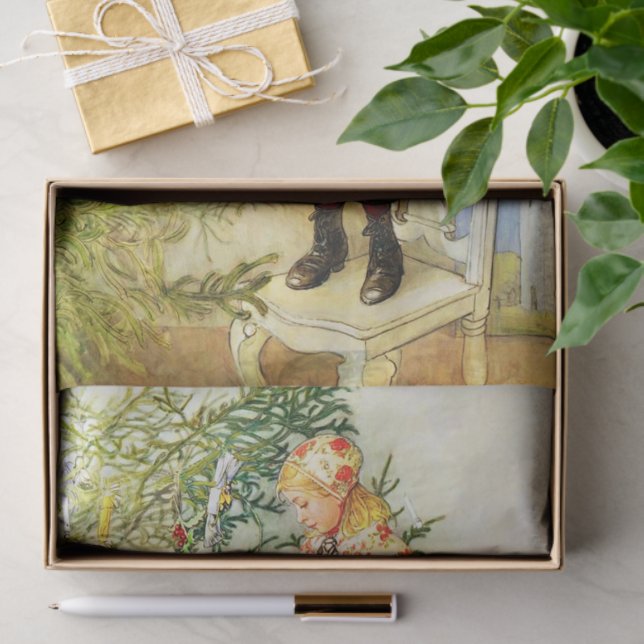 Papel De Seda Navidad vintage Carl Larsson Sueco (Regalo )