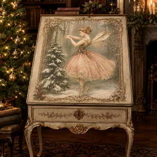 Papel De Seda Navidad Vintage Rosa Hada Floral Decoupage