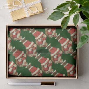Papel De Seda Navidad Vintage, Santa Claus victoriano con juguet