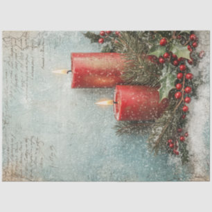 Papel De Seda Navidades acogedores color agua velas rojas frambu