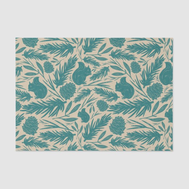 Papel De Seda Navidades acogedores de Blue Retro Encanto (Anverso)