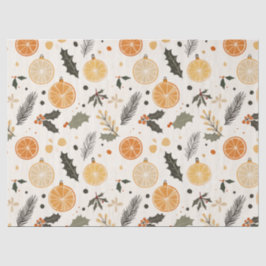 Papel De Seda Navidades acogedores de Citrus, Holly y Pine Needl