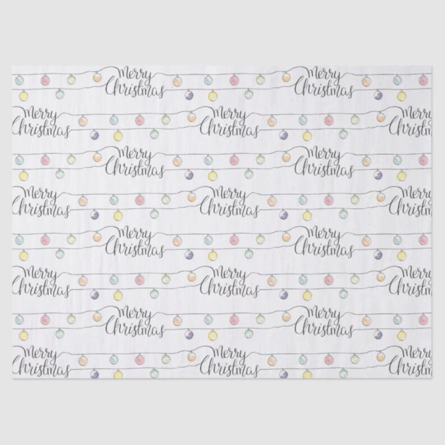 Papel De Seda Navidades acuarelas alumbran Feliz Navidad (Anverso)