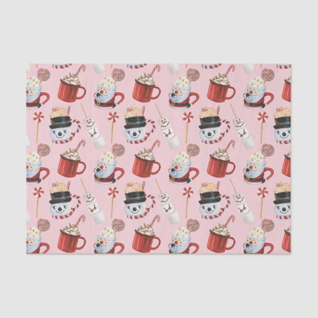 Papel De Seda Navidades acuáticos chocolate caliente de cacao (Anverso)