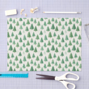 Papel De Seda Navidades acuáticos modernos pinos sin mar