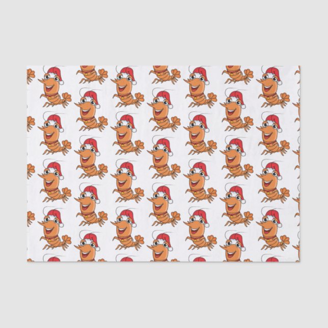 Papel De Seda Navidades alegres, camarones, personalizado ilustr (Anverso)