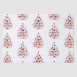 Papel De Seda Navidades Árboles de menta blanca rojas