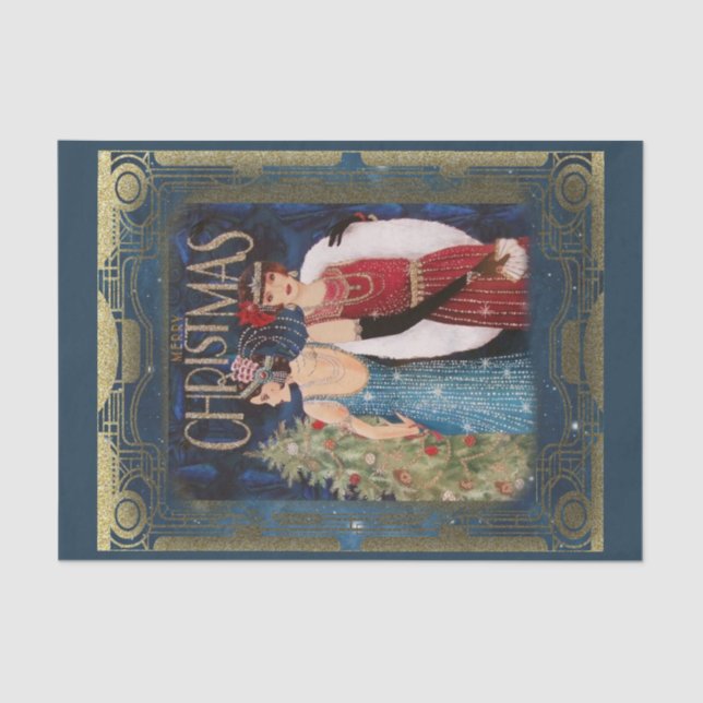 Papel De Seda Navidades Art Deco Vintage (Anverso)