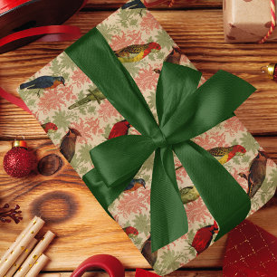 Papel De Seda Navidades Aves Vintage