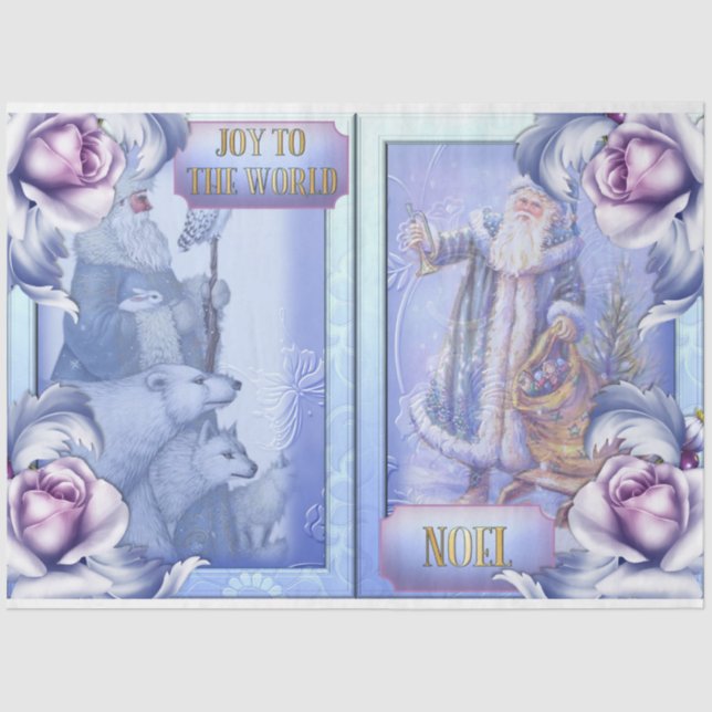 Papel De Seda Navidades azules serie 2 (Anverso)