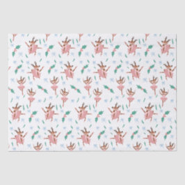 Papel De Seda Navidades Ballerina Reindeer y Bows