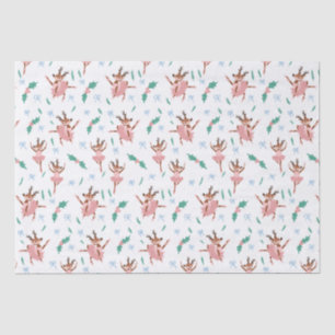 Papel De Seda Navidades Ballerina Reindeer y Bows
