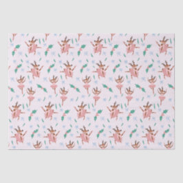 Papel De Seda Navidades Ballerina Reindeer y Bows