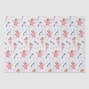 Papel De Seda Navidades Ballerina Reindeer y Bows