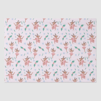 Papel De Seda Navidades Ballerina Reindeer y Bows