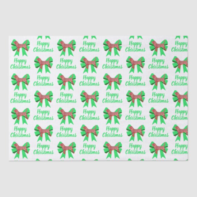 Papel De Seda Navidades Beagle Hound Dog & Bow White Tejido (Anverso)