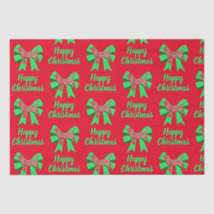 Papel De Seda Navidades Beagle Hound Dog & Green Bow