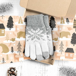 Papel De Seda Navidades Bear Village Black Gold Modern