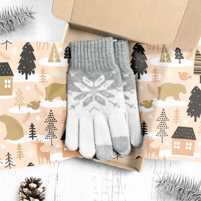 Papel De Seda Navidades Bear Village Black Gold Modern (Subido por el creador)