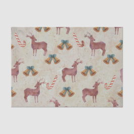 Papel De Seda Navidades Bell Deer Candy Cane Tissue Paper