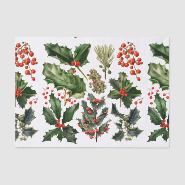 Papel De Seda Navidades Berries Holly se va. Navidades Berries (Anverso)