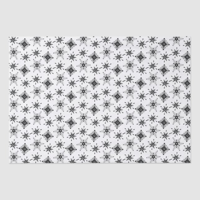 Papel De Seda Navidades Black Snowflakes Seamless Pattern (Anverso)