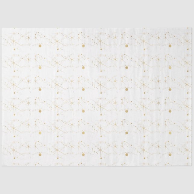 Papel De Seda Navidades blancos de cuerpos celestes de estrellas (Anverso)