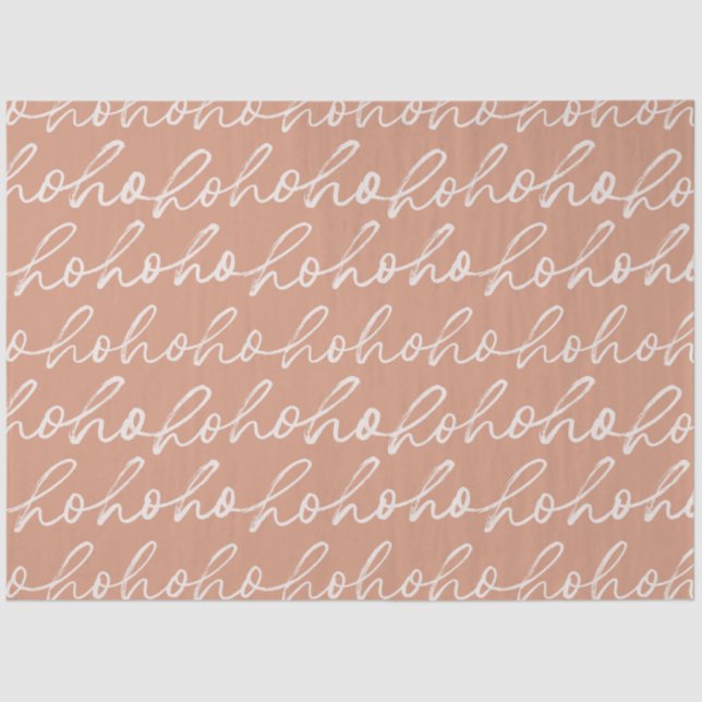 Papel De Seda Navidades blancos marrones Ho Script Brown (Anverso)