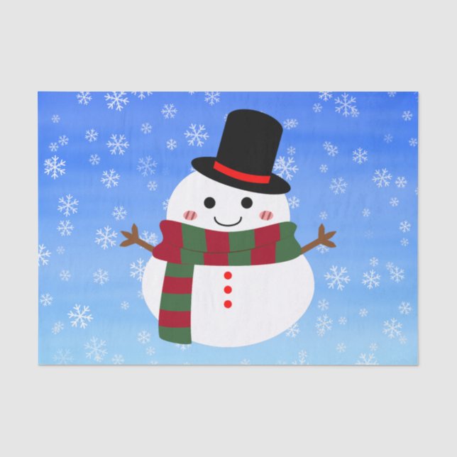 Papel De Seda Navidades blancos Snowman (Anverso)