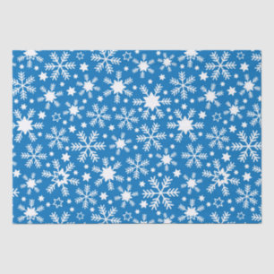 Papel De Seda Navidades blancos y azules de invierno de lujo cop
