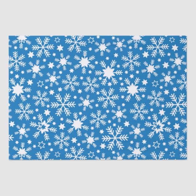 Papel De Seda Navidades blancos y azules de invierno de lujo cop (Anverso)