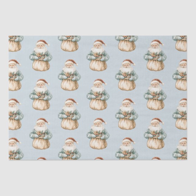 Papel De Seda Navidades Blue Green Santa (Anverso)