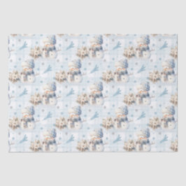 Papel De Seda Navidades Blue Little Snowman