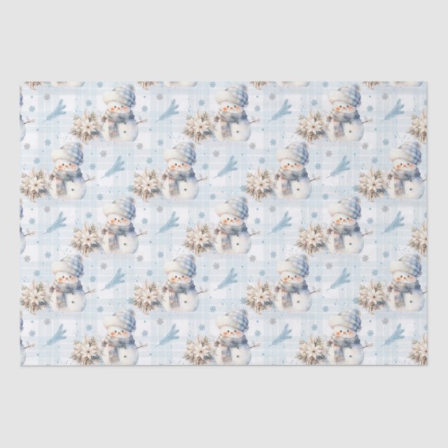 Papel De Seda Navidades Blue Little Snowman (Anverso)