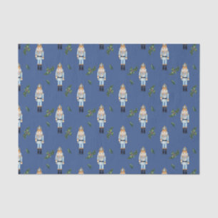 Papel De Seda Navidades Blue Nutcracker y Holly Berry Brands